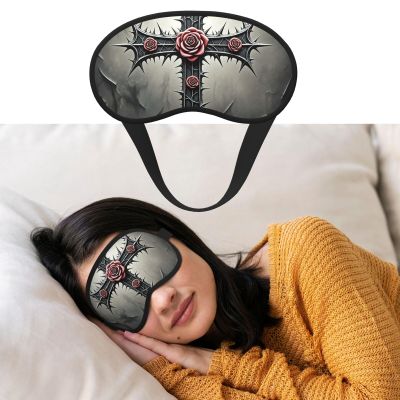 Gothic Christian Cross Pattern Sleep Mask for Side Sleeper Women Men, Silk Eye Mask for Sleeping Night Blindfold Eyeshade Soft Breathable Sleeping Masks Eye Cover for Travel Essentials Gift
