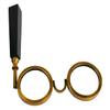 Vintage Brass Double Lens Magnifying Glass Folding Steampunk Lorgnette Handle | Victorian Reading Glass view 3