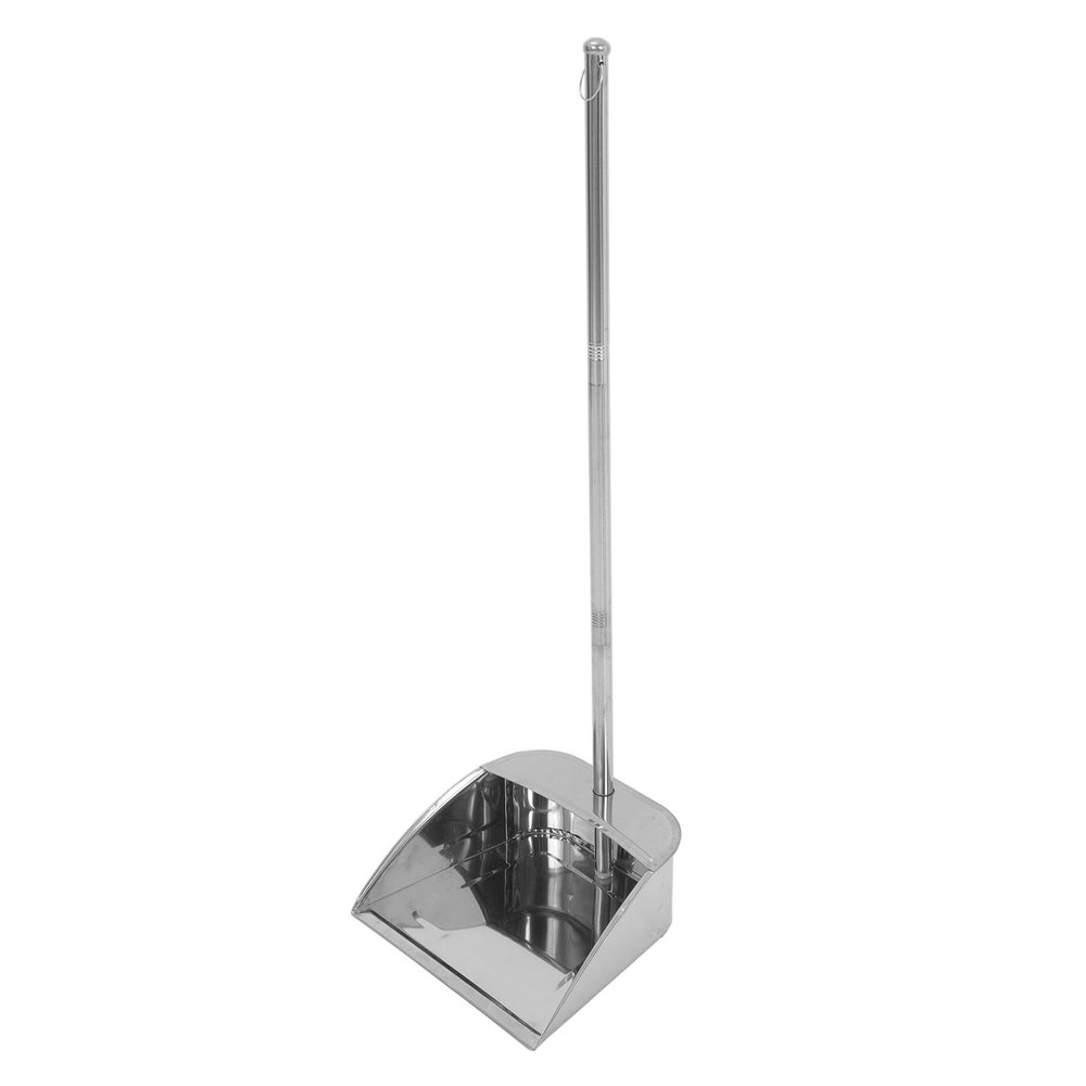 TIDTALEO Stainless Steel Cleaning Dustpan with Long Handle, Thickened Metal Dust Pan for Home Use, Sturdy Garbage Shovel Suitable for Indoor Sweeping and Refuse Collection