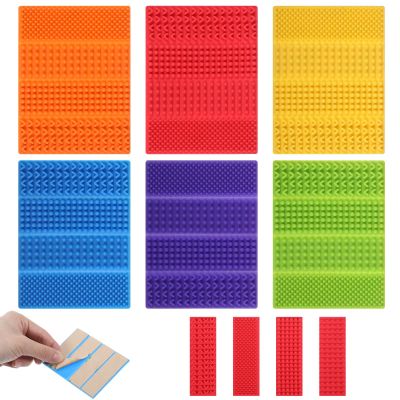 6 Pack Textured Sensory Stickers - Shimmeroo Silicone Fidget Strips for Relieve Anxiety Adults with ADHD Autism & Anxiety, Quiet Toys for Desk Travel Office Phone Case and Tablet Back(6 Colors)