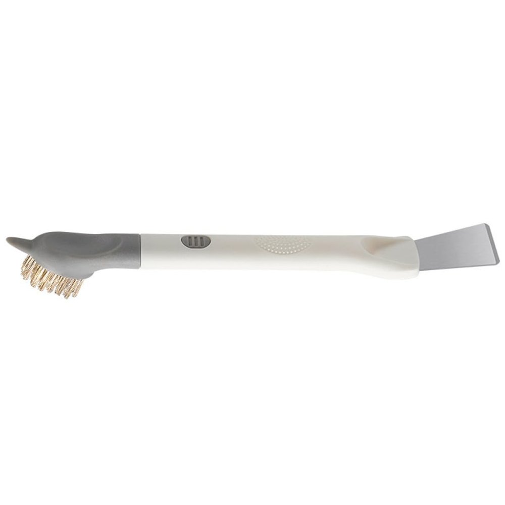 TIDTALEO Cooktop Cleaning Brush 3-in-1 Stove Cleaner Scrubbing Brush with Handle for Gas Stove Kitchen Crevice Cleaning Tool Beige
