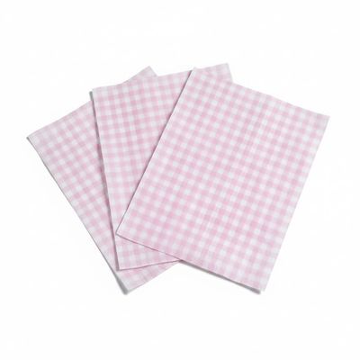 Pink Gingham Gift Wrapping Tissue Paper Plaid Tissue Paper for Bouquet Wrapping and DIY (20" x 14")
