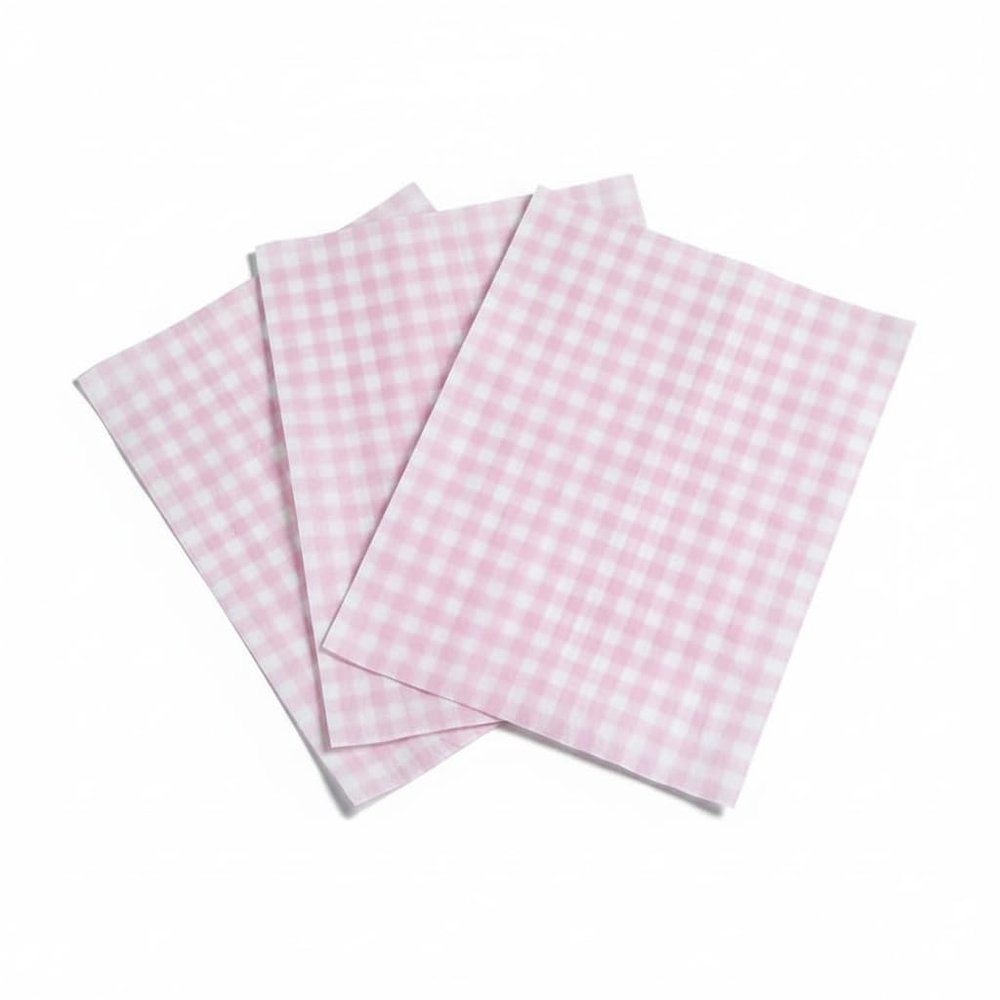 Pink Gingham Gift Wrapping Tissue Paper Plaid Tissue Paper for Bouquet Wrapping and DIY (20" x 14")