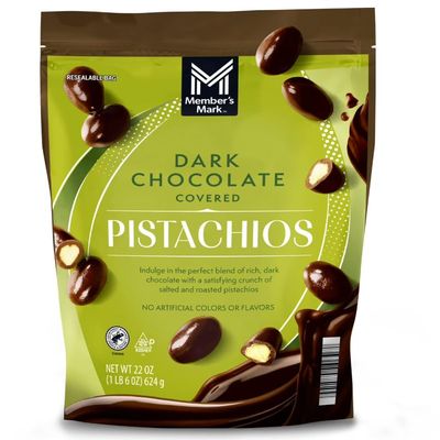 Dark Chocolate Covered Roasted Pistachios, 22 oz.
