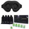 12 Pc Luxury Sleep Eye Mask for Side Sleeper Men Women 8 Pairs Ear Plugs and 4 Velvet Glass Bags Light Blocking Soft Eye Shade Cover for Travel view 1