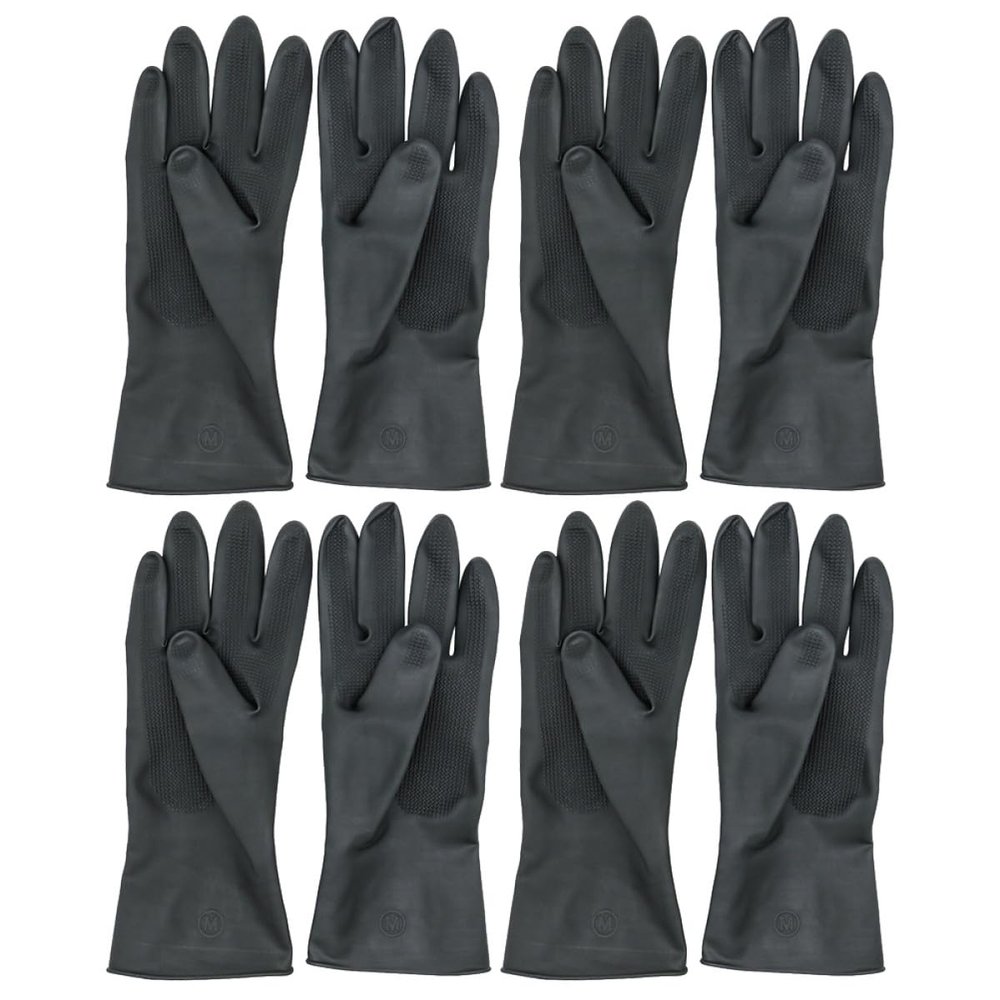GOOHOCHY Hairdressing Gloves 4 Pair Rubber Waterproof Long Black
