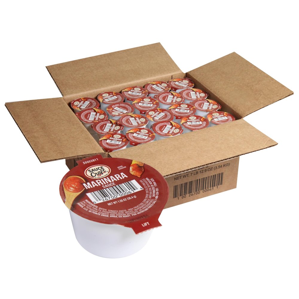 Ventura Foods Sauce Craft Marinara Tomato Sauce Dip Cups - 1.25 oz Individual Portions, Herb-Forward Spaghetti & Pasta Sauce, Dipping for Pizza & Appetizers, Bulk Pack of 100