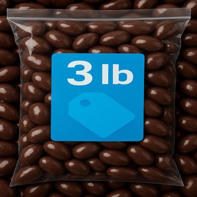 Dark Chocolate Covered Almonds (3 LB) Pack Whole Dry Roasted Almonds Coated in Rich Dark Chocolate Gourmet Candy for Office, Buffets, Snacking & Gift Baskets Classic Chocolate Coated Nuts 641740