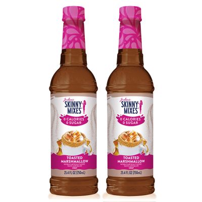 Jordans Skinny Mixes Sugar Free Coffee Syrup, Toasted Marshmallow Coffee Flavoring Syrup, Zero Calorie Drink Mix, Lattes, Baking, Protein Shake or Cocktail, Dairy & Gluten Free, Kosher, 25.4 Fl Oz, 2 Pack