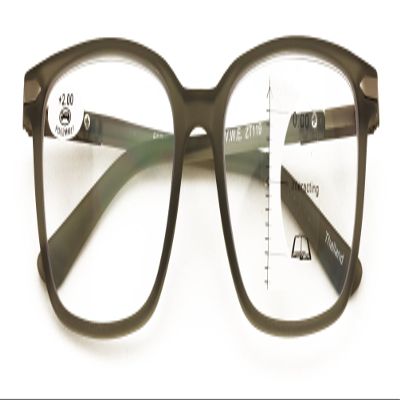 V.W.E. Men Modern Rectangular Progressive Reading Glasses - Clear Zero Power On Top - No Line Reader - Z119 (Grey, 2.75, x)