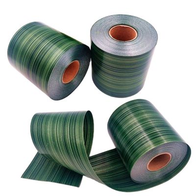 3pcs Green Ti Leaf Ribbon 4" x 50 Yard Poly Floral Craft Decoration Waterproof Ribbon for Indoor Outdoor Wrap Florist, Holiday Decorating, Wedding Bouquet, Art Crafts etc