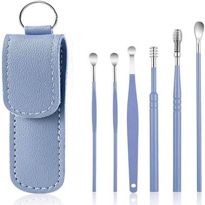 6 Pcs Ear Wax Removal Kit: Ear Cleaner Tools: Mini Portable Ear Scope with Stainless Steel 360 Spiral Ear Massage Cleaning Tool for Adults Kids - Ear Wax Remover with Storage Box