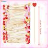 100 Pcs 4.7 Inch Love Heart Cocktail Picks, PEOUWNES Bamboo Toothpicks for Appetizers Sandwich Fruit Charcuterie Skewers Cake Dessert Barbecue Wedding Valentines Party Food Drinks Garnish view 3