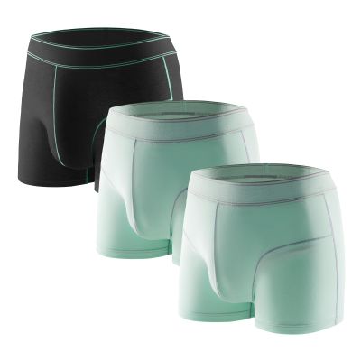 Carer 3 Pack Boys Incontinence Underwear, Washable Reusable Kids Cotton Incontinence Boxer Briefs with Front Absorbency Leakproof Pants for Teen Boys Age 4-12(S,2 Green/1 Black)