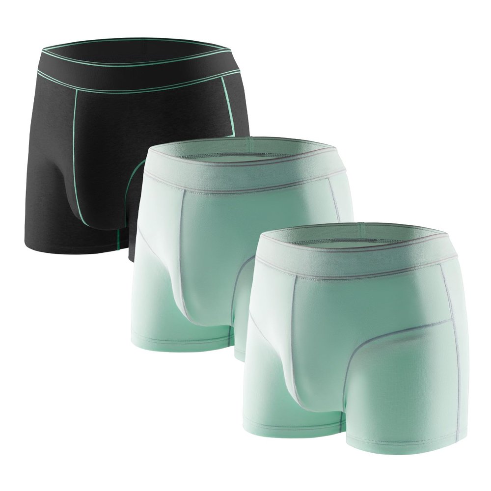 Carer 3 Pack Boys Incontinence Underwear, Washable Reusable Kids Cotton Incontinence Boxer Briefs with Front Absorbency Leakproof Pants for Teen Boys Age 4-12(S,2 Green/1 Black)
