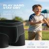 Carer 3 Pack Boys Incontinence Underwear, Washable Reusable Kids Cotton Incontinence Boxer Briefs with Front Absorbency Leakproof Pants for Teen Boys Age 4-12(S,2 Green/1 Black) view 3