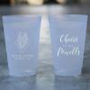 100pcs Custom Frosted Wedding Cups - Personalized Shatterproof & Disposable 12oz Cups for Modern Bridal Shower, Party & Reception (10oz) view 1