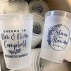 100pcs Custom Frosted Wedding Cups - Personalized Shatterproof & Disposable 12oz Cups for Modern Bridal Shower, Party & Reception (10oz) view 4