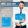 16x16 Blue Plastic Merchandise Bags, Glossy Finish, Large Retail Size, 100 Pack, 2 Mil Thick, with Die-Cut Handles by PPB view 3