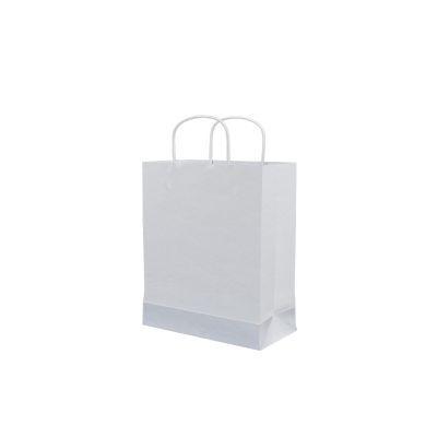 CUHMRODA 10.24x4.72x13 Inch Paper Bags Packaging Supplies White Kraft Bags, Gift Bag with Handles 250 Pieces for Shopping Food and Retail