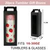 20Pcs Tumbler Gift Box with Handle for 18oz 20oz 30oz Sublimation Glass,Cup boxes for packaging 16oz, Drinking Cup Glasses Mug Can Blanks Tumbler Packaging Boxes with window for gifts(Black) view 2