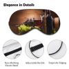 White Red Wine Glasses Grapes Wooden Adjustable Blackout Eye Mask, Sleep Eye Mask view 3