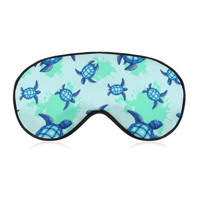 Ocean Animal Turquoise Blue Sea Turtles Adjustable Blackout Eye Mask, Sleep Eye Mask