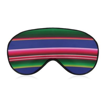 Novel Colorful Mexican Blanket Stripes Adjustable Blackout Eye Mask, Sleep Eye Mask