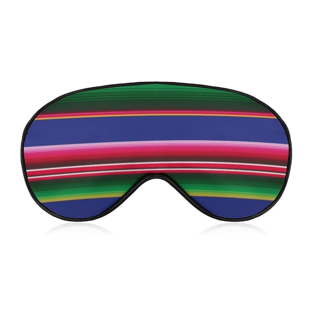 Novel Colorful Mexican Blanket Stripes Adjustable Blackout Eye Mask, Sleep Eye Mask