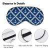Nautical Anchor Chevron Net Navy Adjustable Blackout Eye Mask, Sleep Eye Mask view 3