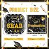 Zhehao 144 Pcs 2026 Graduation Plates and Napkins Set Serve 72, Black and Gold Graduation Party Supplies 7" Square Congrats Grad Paper Plates and Napkins Class of 2026 Disposable Dinnerware Decoration view 3