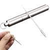 Metal Toothpick, Alloy Titanium Metal Toothpicks for Teeth with Holder Creative Portable Reusable for Outdoor Travel Hiking Camping view 1