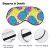 New Hawaiian Tropical Purple Blue Pineapple Print Yellow Adjustable Blackout Eye Mask, Sleep Eye Mask view 3