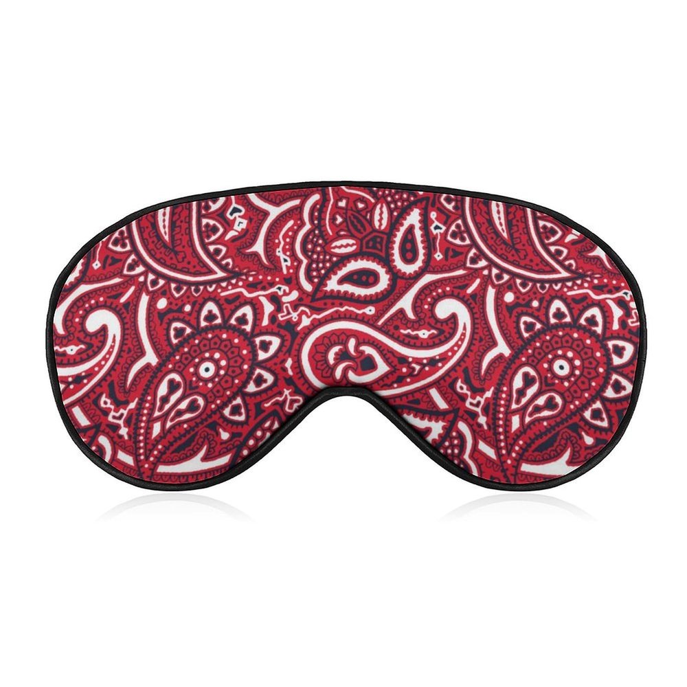 Paisley Bandana Red Adjustable Blackout Eye Mask, Sleep Eye Mask