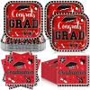 Zhehao 144 Pcs 2026 Graduation Plates and Napkins Set Serve 72, Red and Black Graduation Party Supplies 7" Square Congrats Grad Paper Plates and Napkins Class of 2026 Disposable Dinnerware Decoration view 1