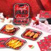Zhehao 144 Pcs 2026 Graduation Plates and Napkins Set Serve 72, Red and Black Graduation Party Supplies 7" Square Congrats Grad Paper Plates and Napkins Class of 2026 Disposable Dinnerware Decoration view 2