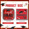 Zhehao 144 Pcs 2026 Graduation Plates and Napkins Set Serve 72, Red and Black Graduation Party Supplies 7" Square Congrats Grad Paper Plates and Napkins Class of 2026 Disposable Dinnerware Decoration view 3