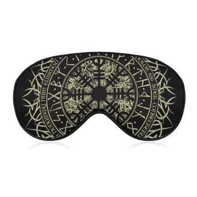 Norse Viking Vegvisir Runic Compass Adjustable Blackout Eye Mask, Sleep Eye Mask