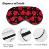 Valentine's Day Elegant Red Love Heart Black Adjustable Blackout Eye Mask, Sleep Eye Mask view 3