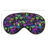 Neon Mushrooms Pattern Purple Adjustable Blackout Eye Mask, Sleep Eye Mask view 2