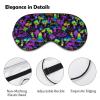 Neon Mushrooms Pattern Purple Adjustable Blackout Eye Mask, Sleep Eye Mask view 3