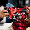 SaringSwoon Valentines Day Wrapping Paper for Couple - Black Gift Wrap With Red White LOVE, Hearts for Valentine, Wedding, Braidal Shower, Anniversary and Birthday - 28x40 Inches, 4 Folded Sheets view 3