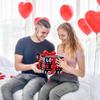 SaringSwoon Valentines Day Wrapping Paper for Couple - Black Gift Wrap With Red White LOVE, Hearts for Valentine, Wedding, Braidal Shower, Anniversary and Birthday - 28x40 Inches, 4 Folded Sheets view 4