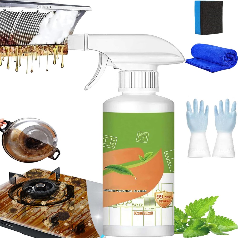 Electrolyzed Ion Kitchen Cleaner Spray - Multi Purpose Kitchen Appliance Cleaner, Heavy Duty Kitchen Degreaser Spray Dissolves Grease Instantly, for Hold, Oven, Stove, Range Hood (1, 300g)