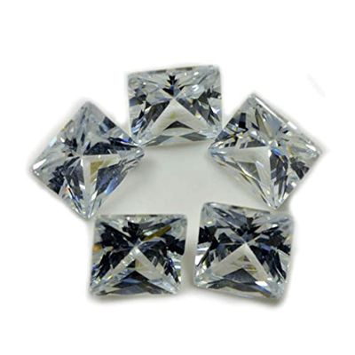 DENMOUS Lab Certified White Cubic Zircon Gemstone Total 11.75 Carat 1 Pcs Lot Princess Cut Ratan Stone-B0BBNF3Q00