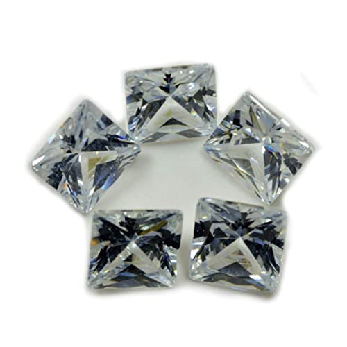 DENMOUS Lab Certified White Cubic Zircon Gemstone Total 11.75 Carat 1 Pcs Lot Princess Cut Ratan Stone-B0BBNF3Q00