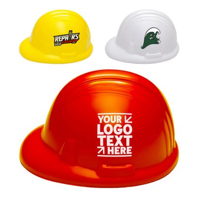 Custom Hard Hat Stress Balls Helmet-Shaped Adult Stress Relievers with Logo for Construction Companies, Trade Shows & Corporate Gifts (100)