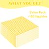 Vyntra 100 Count Gingham Disposable Paper Napkins, Checkered Party Napkins (Yellow Gingham-100, 100 Pcs) view 2