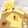 Vyntra 100 Count Gingham Disposable Paper Napkins, Checkered Party Napkins (Yellow Gingham-100, 100 Pcs) view 4