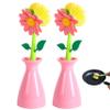 2-Pack Dish Brush with Holder, Flower Shaped Kitchen Sink Brush with Long Handle, Non-Scratch Pot Scrubber for Dishes & Pans, Decoraciones de invierno view 2